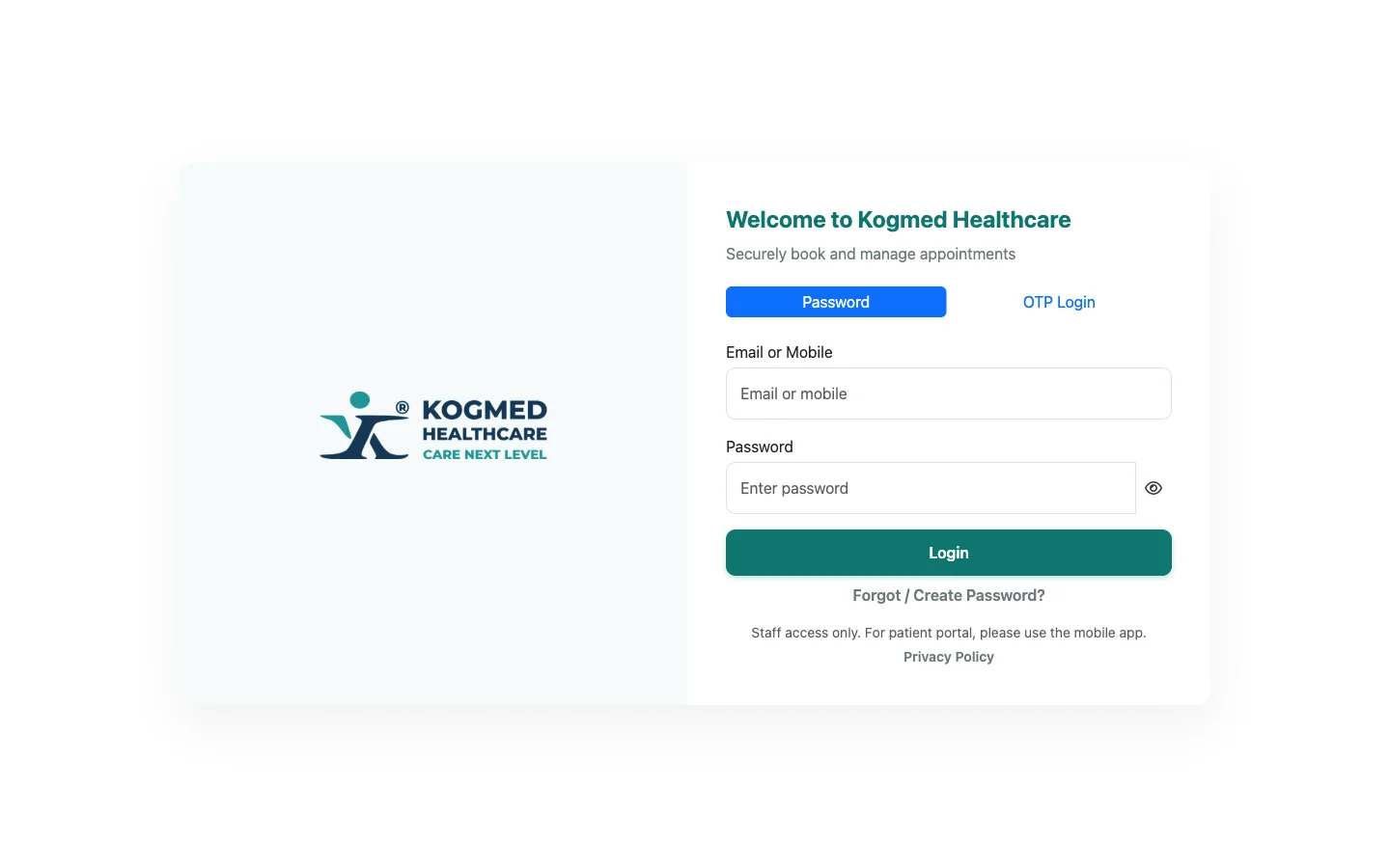 Secure Staff Sign-In